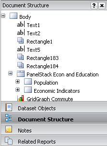 Example of Selecting Document Structure Panel from the Tools menu