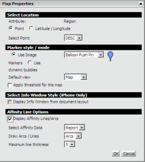 Map Properties dialog box