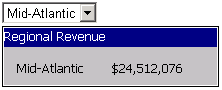 Example of a selector control targetting a dynamic text field