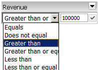 Example of a Metric Qualification selector