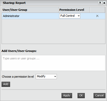 Share dialog box